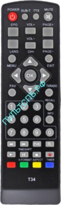 Пульт WORLD VISION T34 для DVB-T2 приставки 